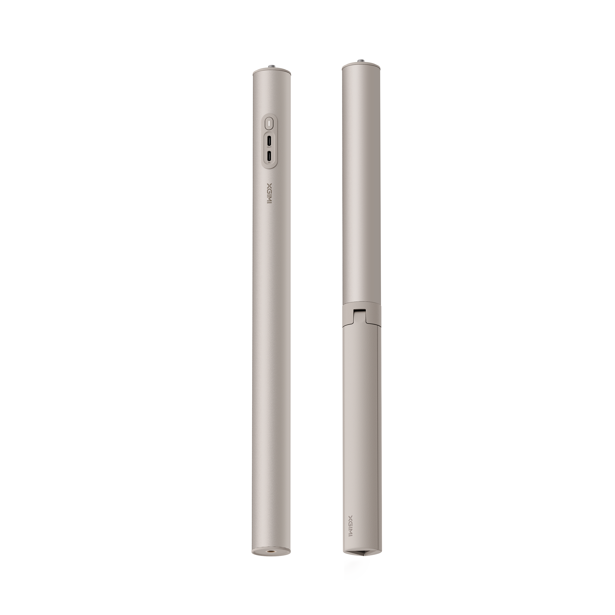 XGIMI バッテリー付きスタンドは持ち運びに便利な2段式脱着式で、キャンプなどの活動にも持っていけます。